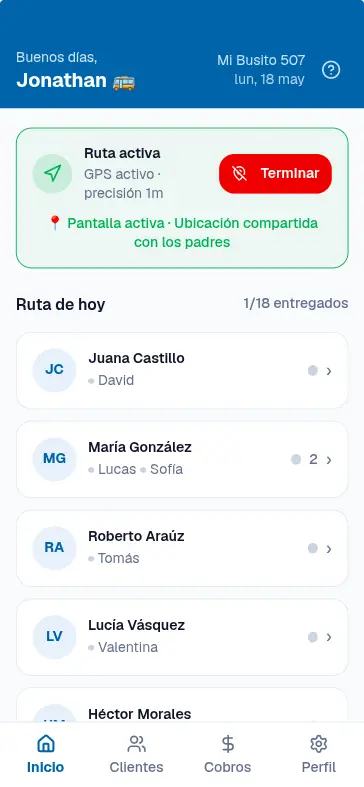 Check-in de estudiante